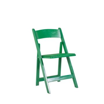 Image of Kelly Green Wood Folding Chair
